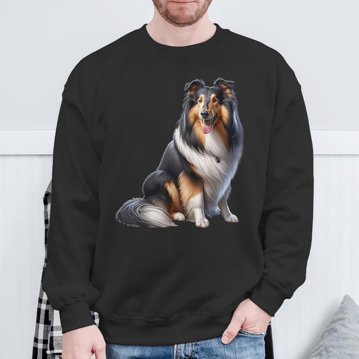 Langhaar Collie Motiv Collie Sweatshirt Geschenke für alte Männer