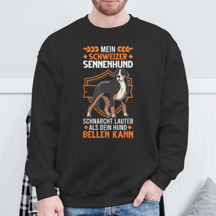 Large Swiss Mountain Dog Snoring Swiss Dog Sweatshirt Geschenke für alte Männer