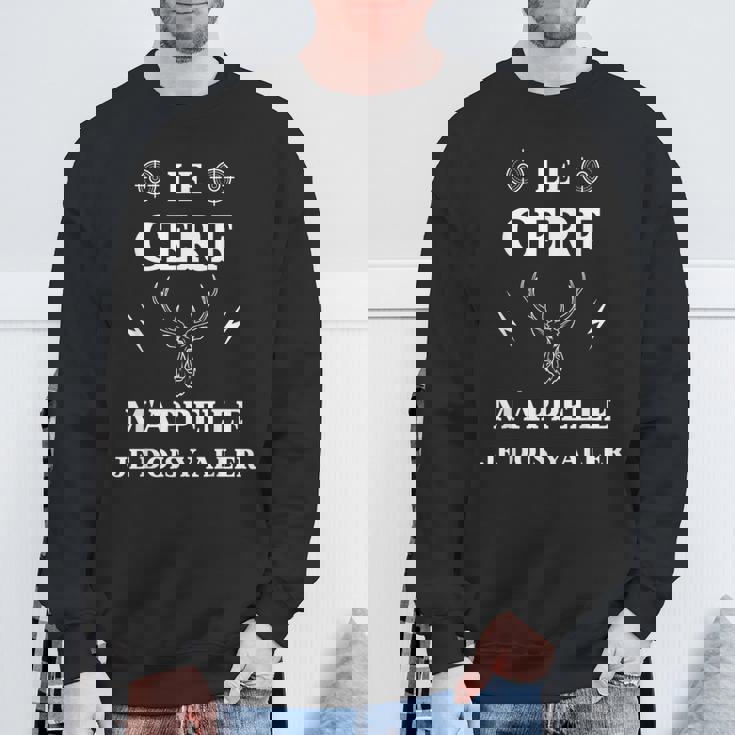 Le Cerf M'appelle Humour Chasseur Cerf Homme Drole Sweater e Cadeaux pour les vieillards