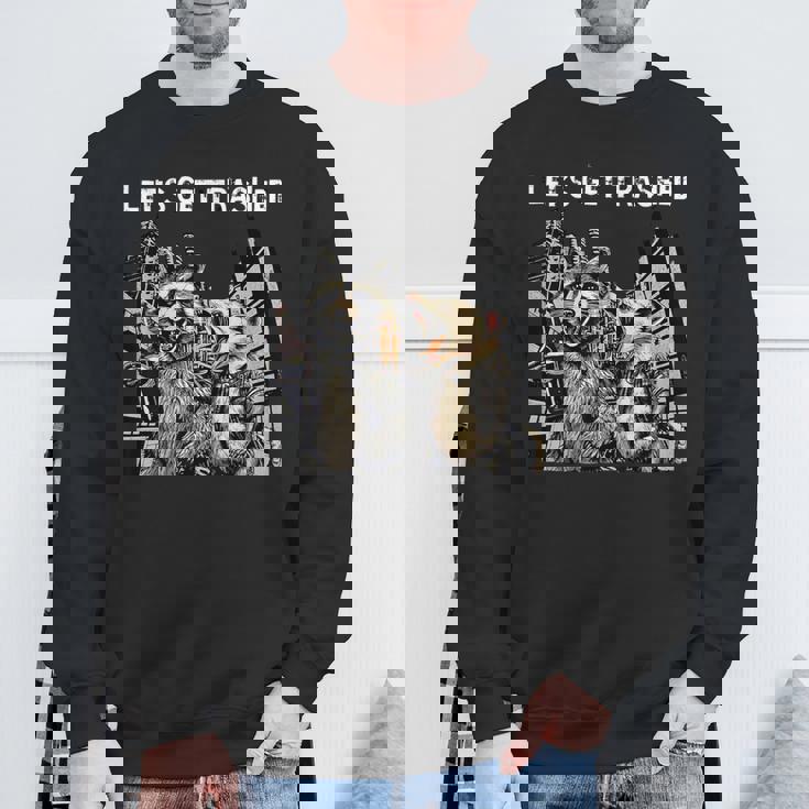 Let's Get Trashed Sweatshirt - Raccoon & Opossum Beer Party Gifts for Old Men