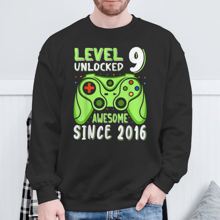 Level 9 Unlocked Awesome 2016Ideospiel 9Th Birthday Boy Sweatshirt Geschenke für alte Männer