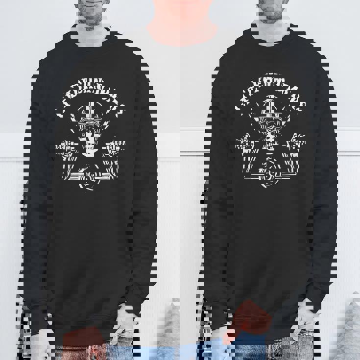 Life Behind Bars Biker Skull Ape Hangers Motorcycle Sweatshirt Gifts for Old Men