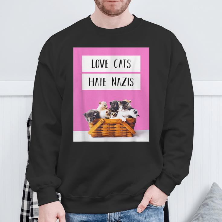 Love Cats Hate S Against Right Lives Matter Sweatshirt Geschenke für alte Männer