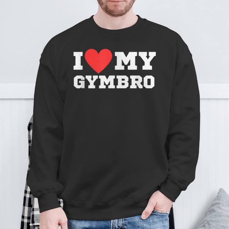 I Love My Gymbro Y2k Sigma Red Heart Sweatshirt Geschenke für alte Männer