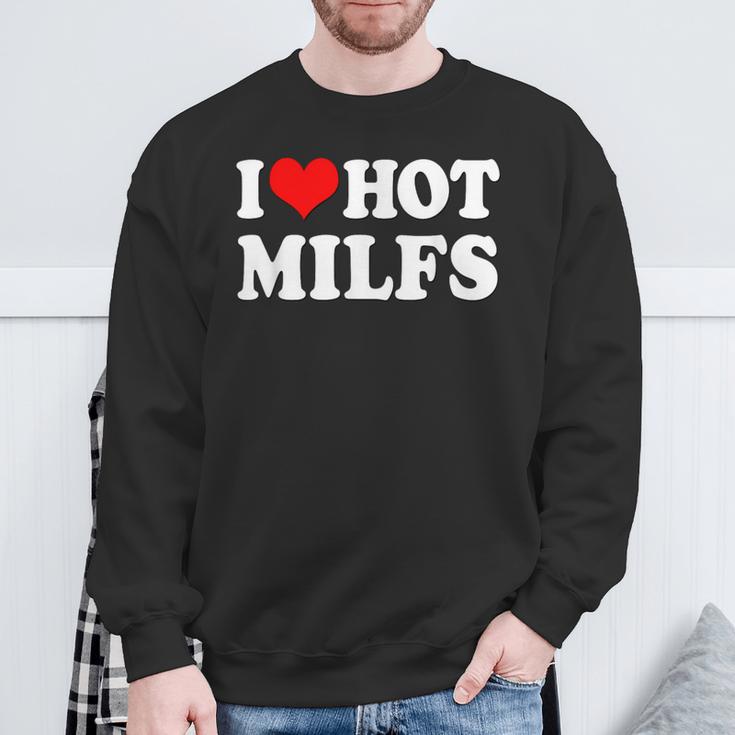 I Love Hot Milfs I Heart Hot Milfs Couple Set Sweatshirt Geschenke für alte Männer