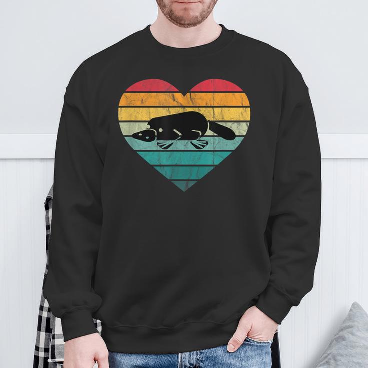 I Love Platypus Silhouette Heart Wilderness Australia Sweatshirt Geschenke für alte Männer