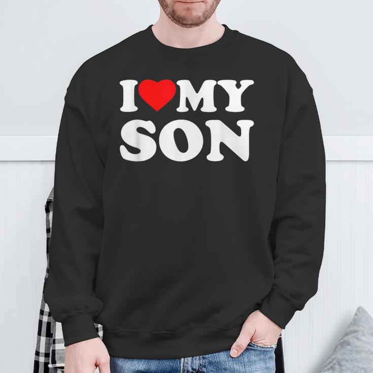 I Love My Son Heart Sweatshirt Geschenke für alte Männer