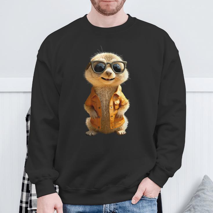 Meerkat With Sunglasses Animal Lovers Cute Surikate Sweatshirt Geschenke für alte Männer