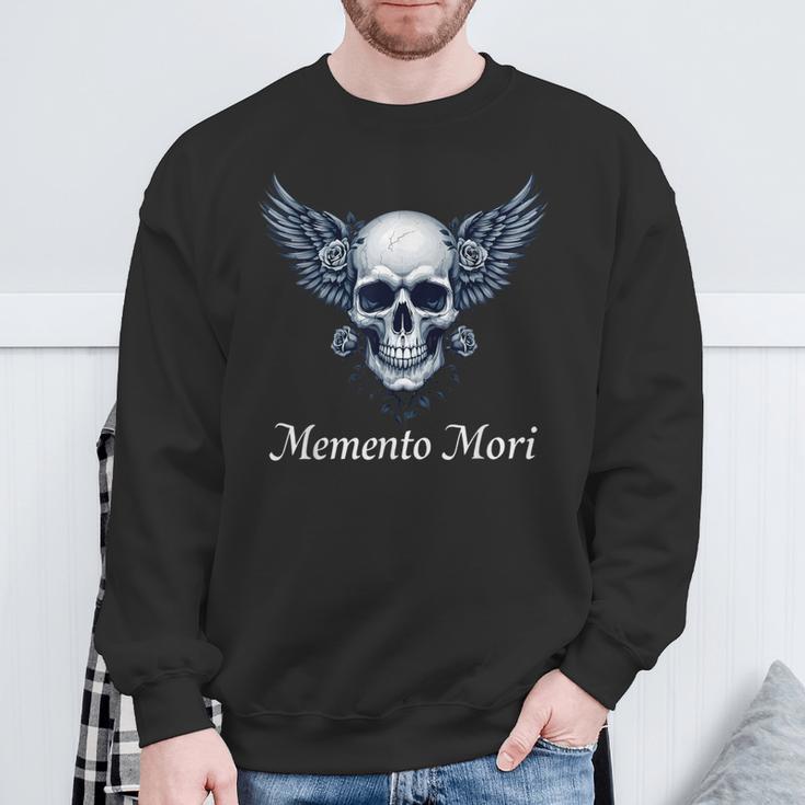 Memento Mori Gothic Skull & Wings Sweatshirt Geschenke für alte Männer