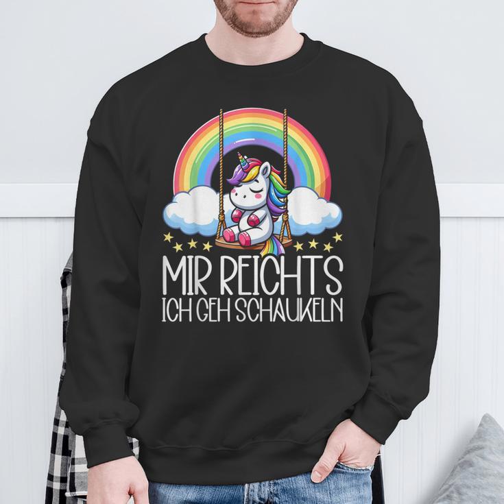 Mir Reichts Ich Geh Schaukeln Unicorn Partner Look Sweatshirt Geschenke für alte Männer