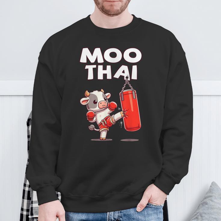 Moo Thai Muay Thai Cow Thai Boxing For Children Muay Thai Sweatshirt Geschenke für alte Männer