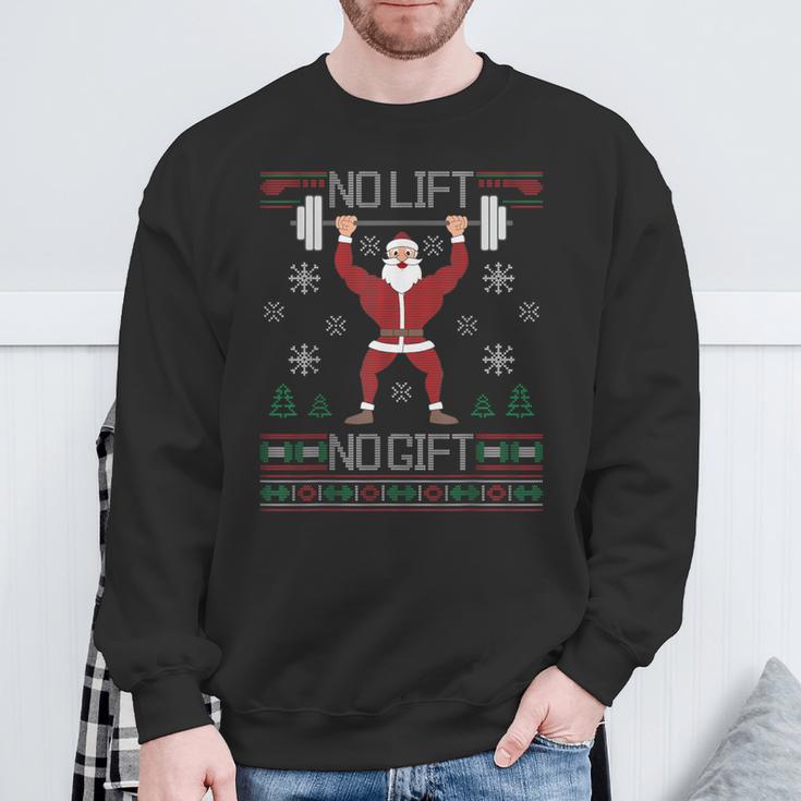 No Lift No Ugly Christmas Jumper Gym Santa Sweatshirt Geschenke für alte Männer