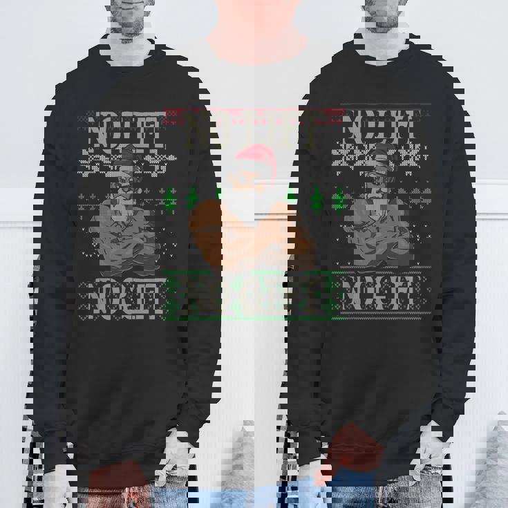 No Lift No Santa Claus Ugly Christmas Gym Workout X-Mas Sweatshirt Gifts for Old Men