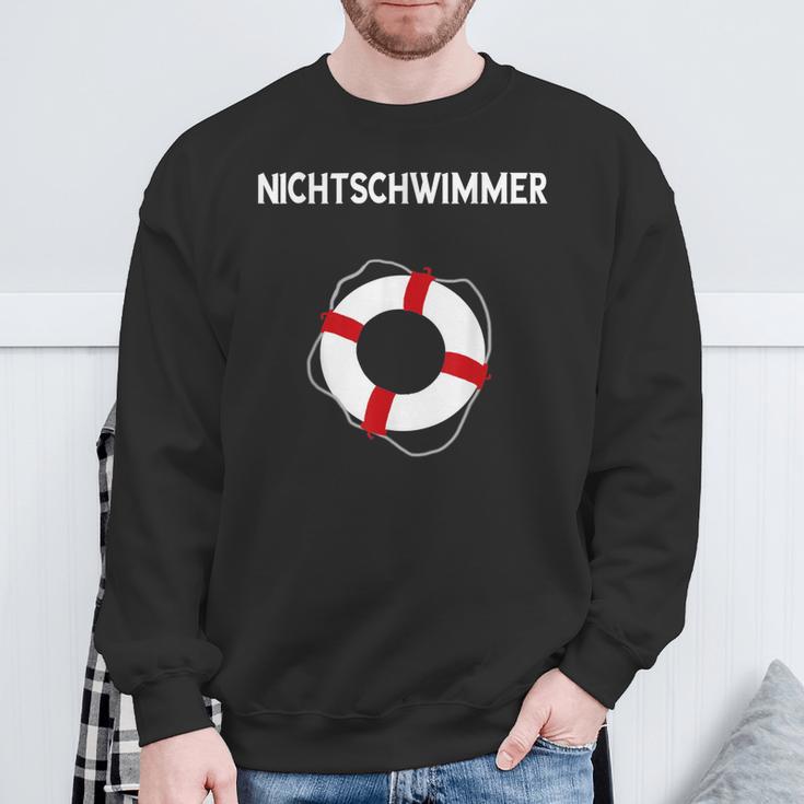 No Swimmer Lifebuoy Swimming Pool Swimming Sweatshirt Geschenke für alte Männer