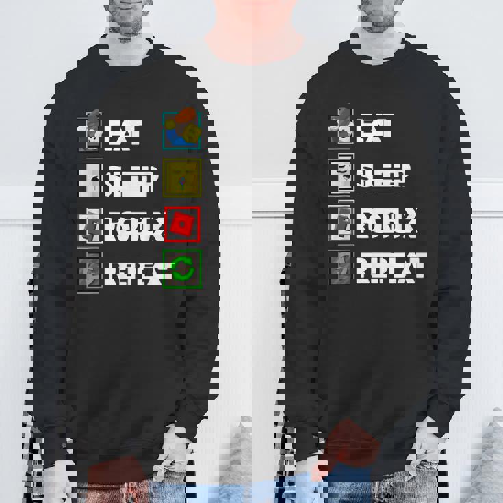Noob And Professional Gamer Eat Sleep Robux Repeat Sweatshirt Gifts for Old Men