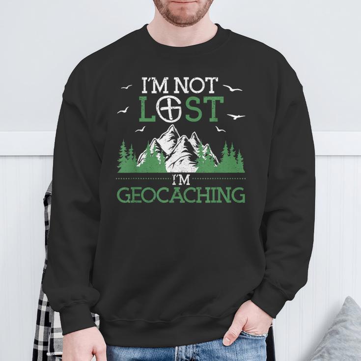 I Am Not Lost I'm Geocaching Geocacher Cache Gps Tracking Sweatshirt Geschenke für alte Männer