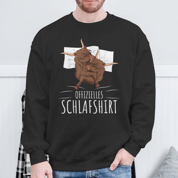 Official Scottish Highland Cow Sleep Sweatshirt Geschenke für alte Männer