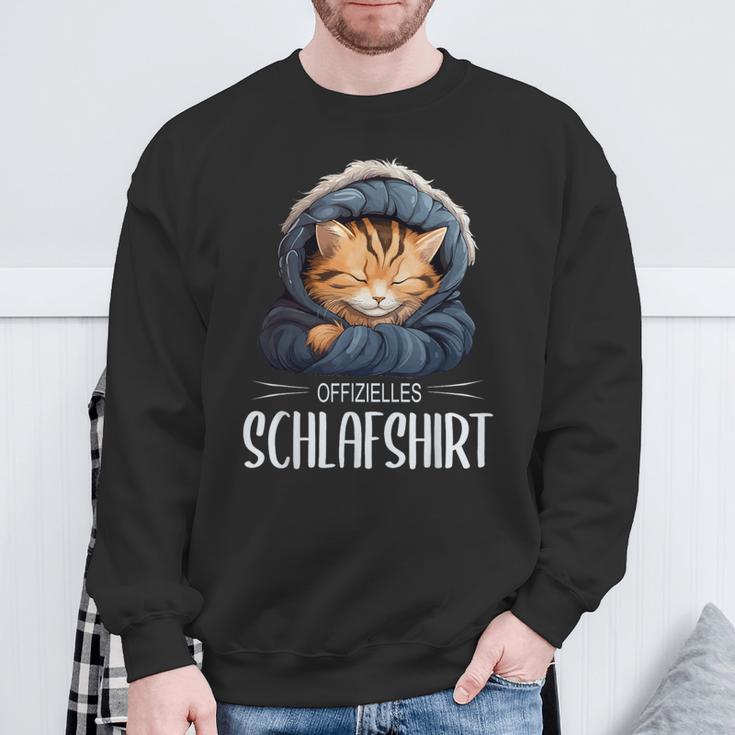 Official Sleep Kitten Pyjamas Cat Sweatshirt Geschenke für alte Männer