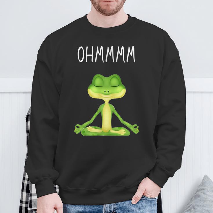 Ohmmmm With Saying Frog Meditation S Sweatshirt Geschenke für alte Männer