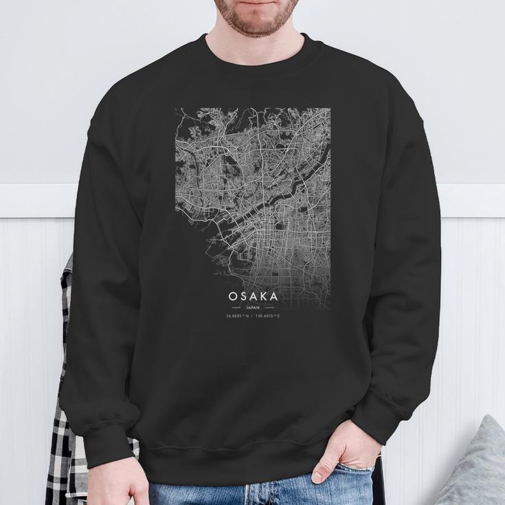 Osaka Japón City Coordenadas Skyline City Mapa Camisa de entrenamiento Regalos para ancianos