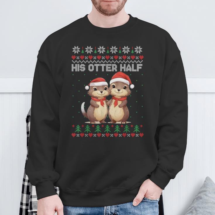 Her Otter Half His Otter Half Christmas Ugly Sweater Couple Sweatshirt Geschenke für alte Männer