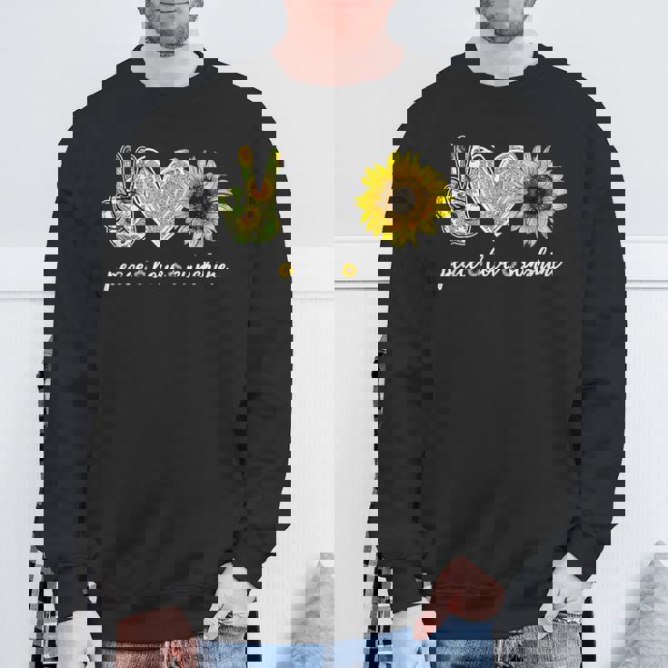 Peace Love Tournesol Hippie Amoureux De Tournesol Sweater e Cadeaux pour les vieillards