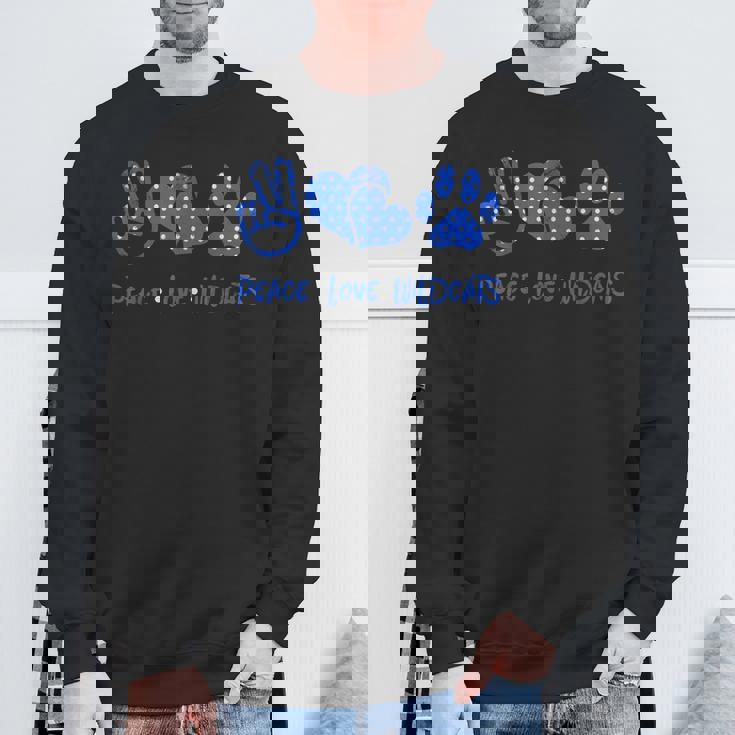Peace Love Wildcats Kentucky Ky Pride Grunge Sweatshirt Gifts for Old Men