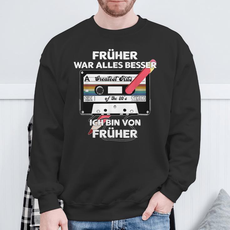 With Pencil Früher War Alles Besser Retro Cassette Sweatshirt Geschenke für alte Männer