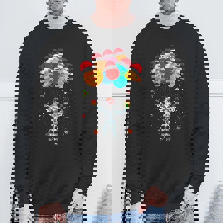 Père Noël Astronaute Amusant Avec Planètes À La Main Pour Spaceman Sweater e Cadeaux pour les vieillards