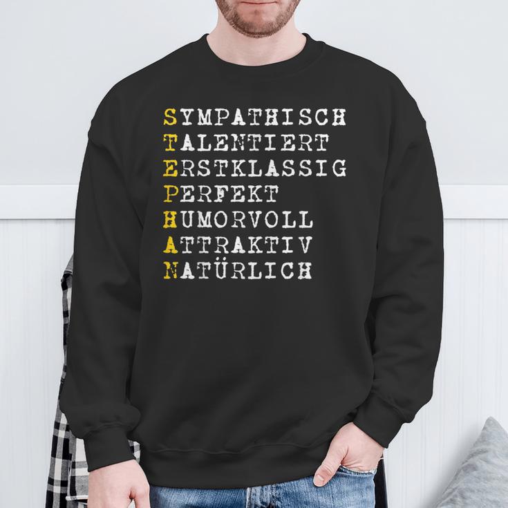 Positive Features Character Name Stephan Sweatshirt Geschenke für alte Männer