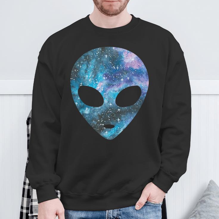 Psychedelic Alien Head Cosmic Galaxy Trippy Outer Space Sweatshirt Geschenke für alte Männer