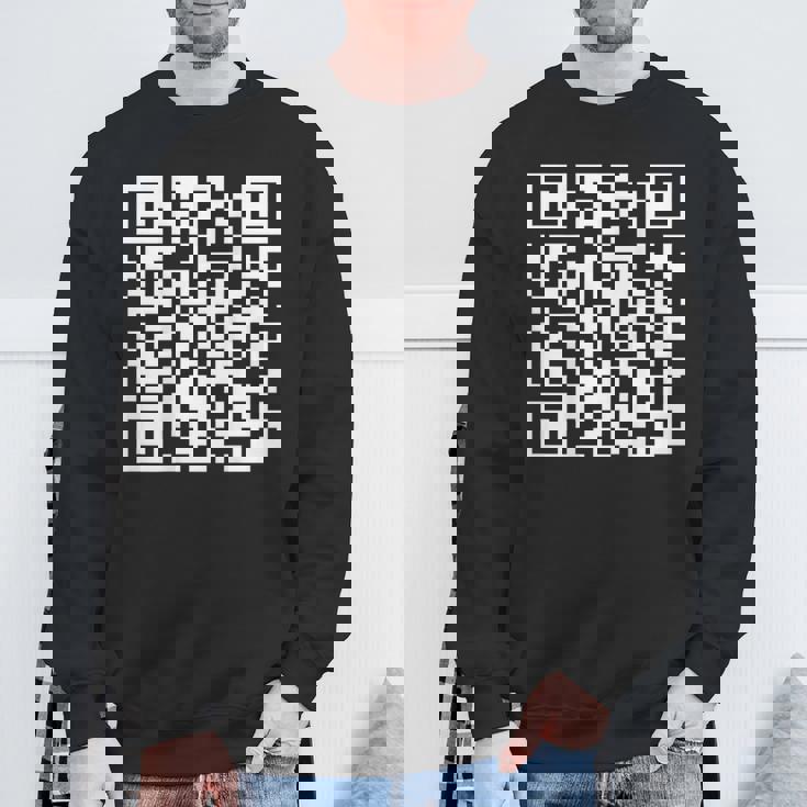 Qr Scan Code Adult Sarcasm Humor F-Ck You Fu Back Print Pull Sweatshirt Gifts for Old Men