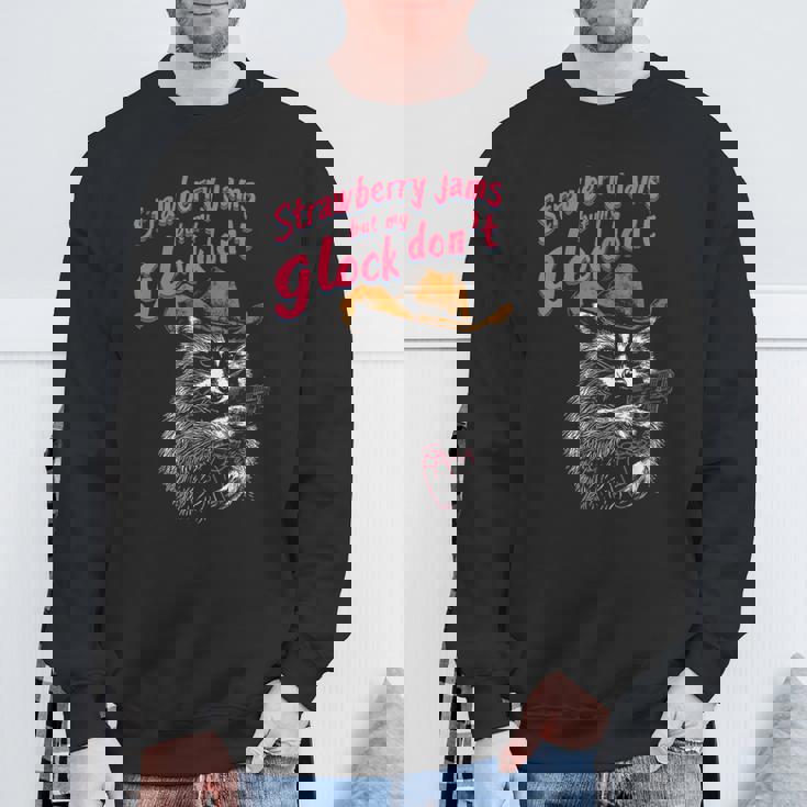 Quirky Raccoon Sweatshirt - Playful Strawberry Jam Theme Gifts for Old Men