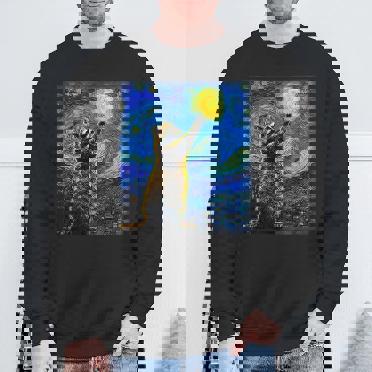 Raccoon Lover Sweatshirt - Starry Night Van Gogh Design Gifts for Old Men