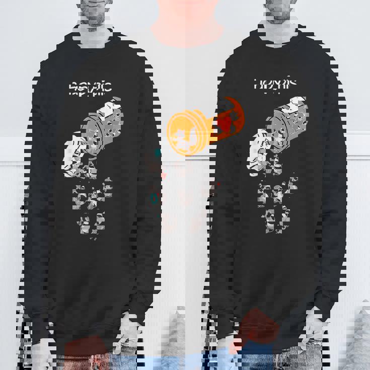 Raccoon Lover T-Shirt - Playful Happy Pills Design Gifts for Old Men