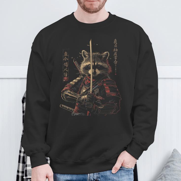 Raccoon Samurai Anime Cartoon Japanese Ninja Japan Sweatshirt Geschenke für alte Männer