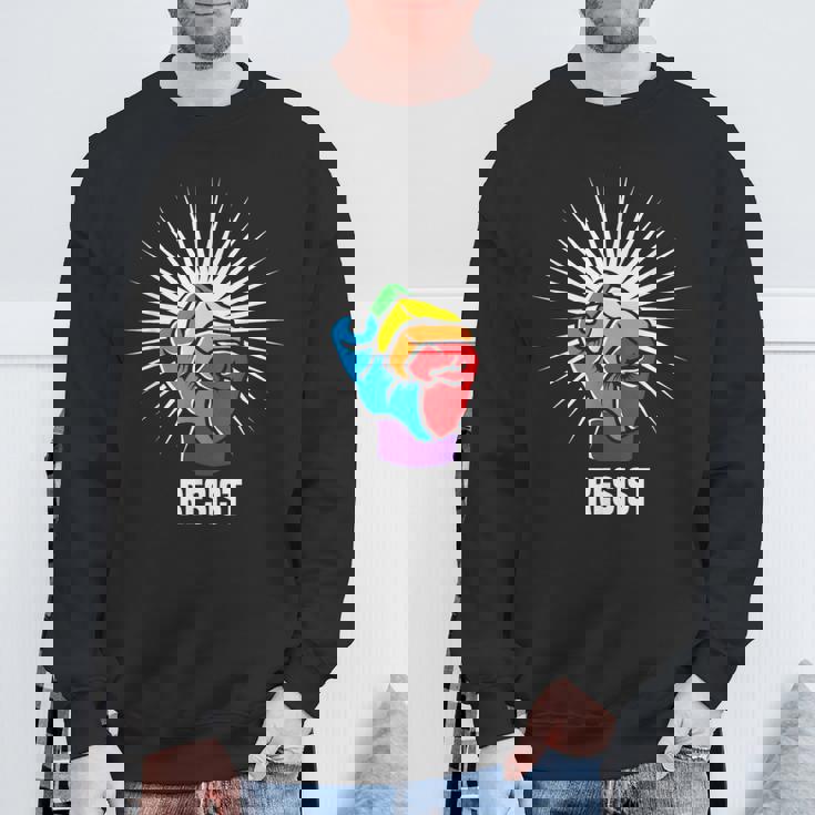 Rainbow Resist Trump Anti-Trump LGBT Gay Pride Tee Sweatshirt Gifts for Old Men