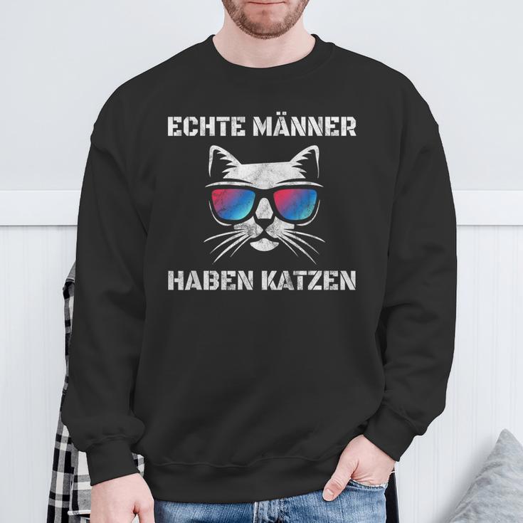 With 'Real Have Cats' Motif Sweatshirt Geschenke für alte Männer