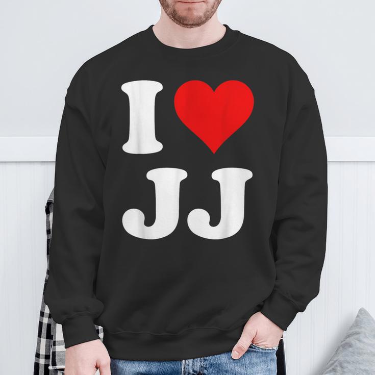 Red Heart I Love Jj Sweatshirt Geschenke für alte Männer