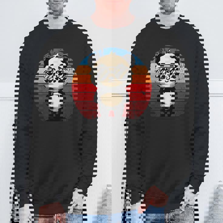 Retro Panda In Sunglasses BBQ Pool Party Panda Sweatshirt Gifts for Old Men