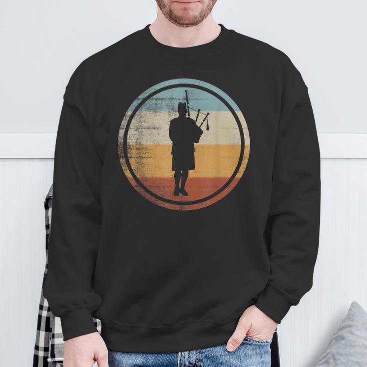 Retrointage Bagpipe Musician Bagpipe Player Sweatshirt Geschenke für alte Männer