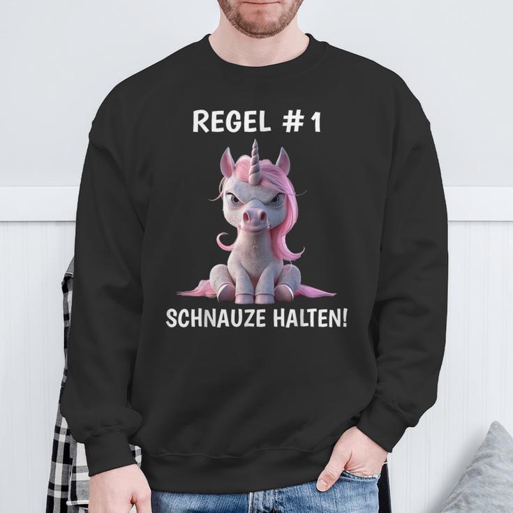 Rule 1 Snout Unicorn Sarcasm Sweatshirt Geschenke für alte Männer