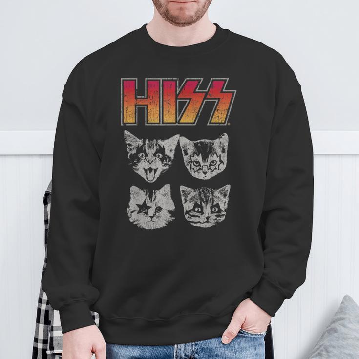 Hiss Cat Cats Kitten Rock Music Cat Lovers Hiss Sweatshirt Geschenke für alte Männer