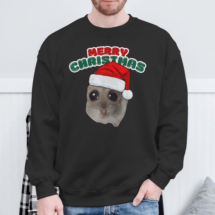 Sad Hamster With Christmas Wishes Sweatshirt Geschenke für alte Männer