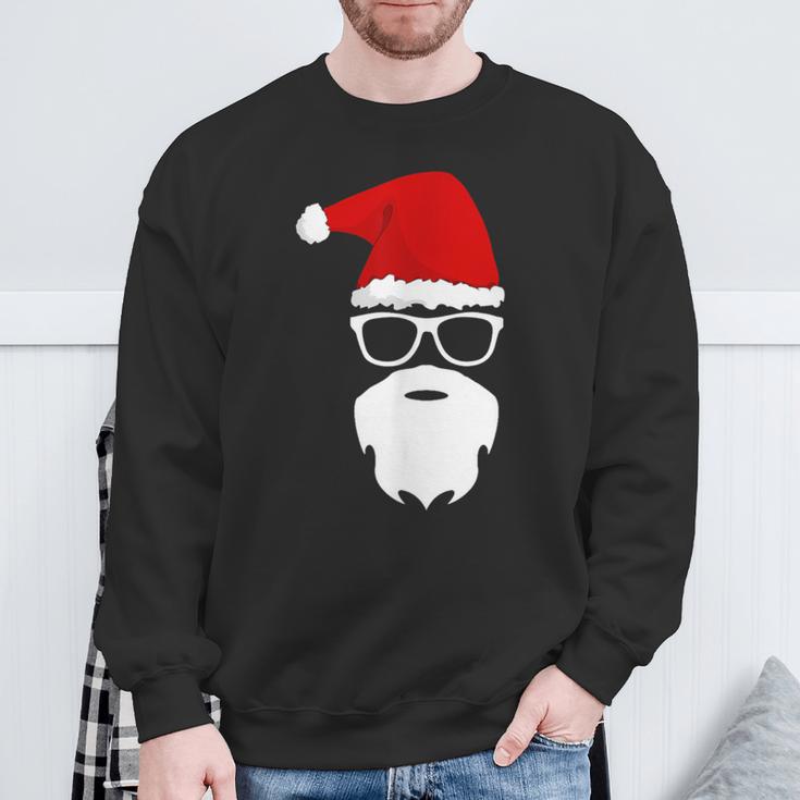 Santa Claus Christmas Hat Beard Sunglasses Christmas Sweatshirt Geschenke für alte Männer