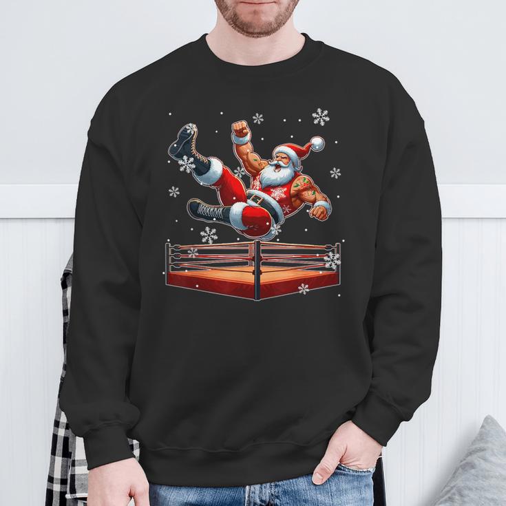 Santa Wrestling Christmas Wrestler Matching Sport Lover Sweatshirt Geschenke für alte Männer