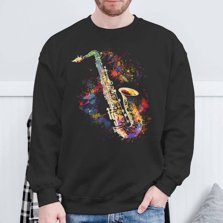 Saxophone Colourful Musician Saxophone For Saxophonists Sweatshirt Geschenke für alte Männer