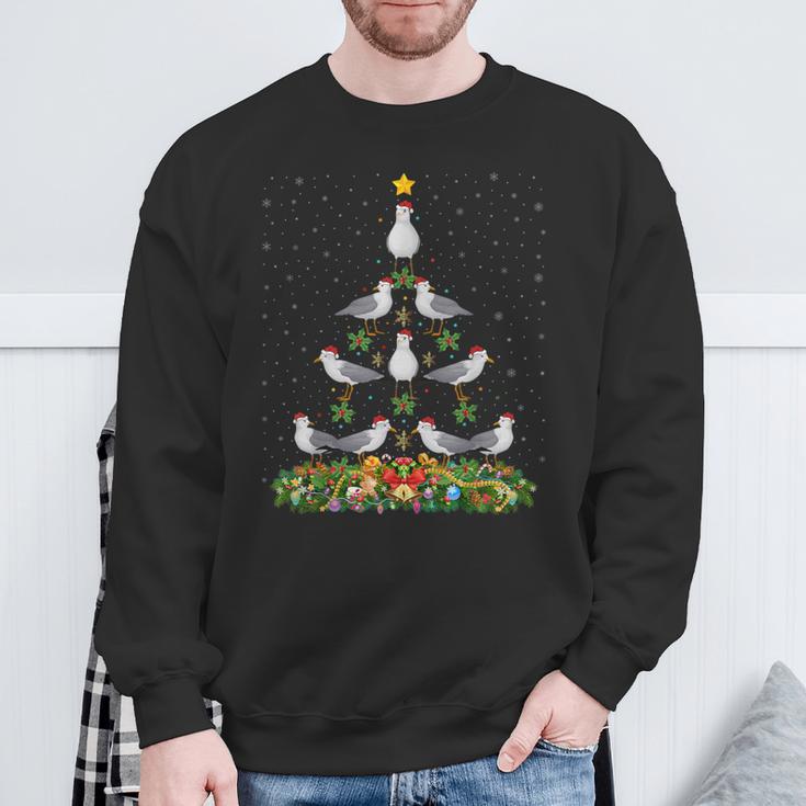 Seagull Bird Christmas Tree Santa Hat Seagull Christmas Sweatshirt Geschenke für alte Männer