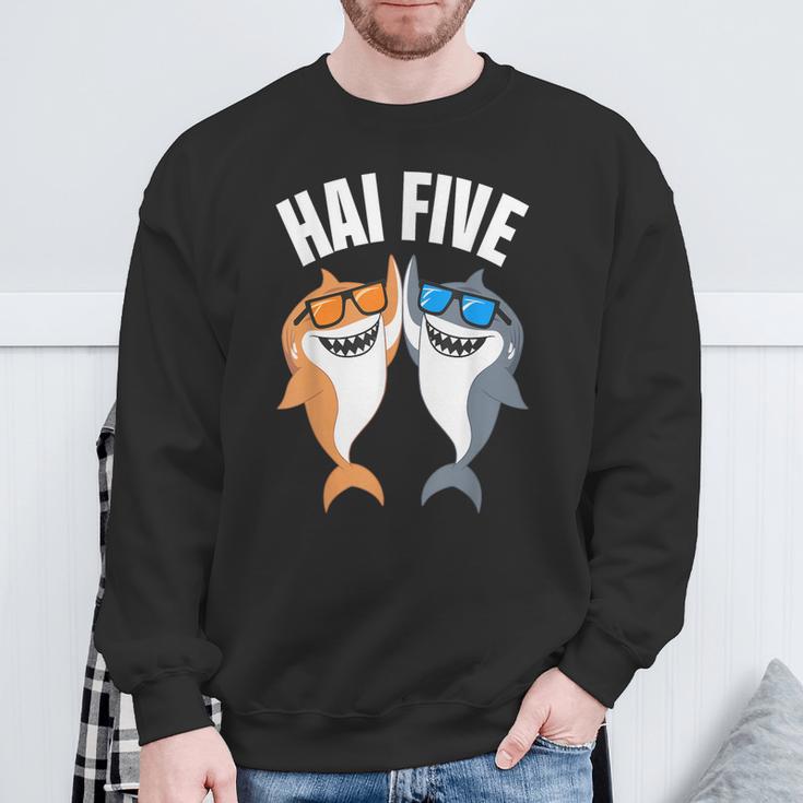 Shark Five Sharks Sweatshirt Geschenke für alte Männer