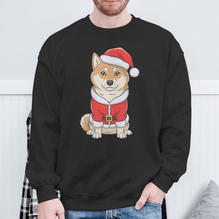 Shiba Inu Santa Claus Christmas Sweatshirt Geschenke für alte Männer